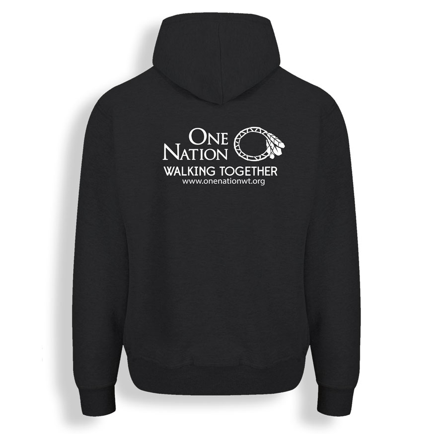 One Nation Walking Together Black Hoodie Back