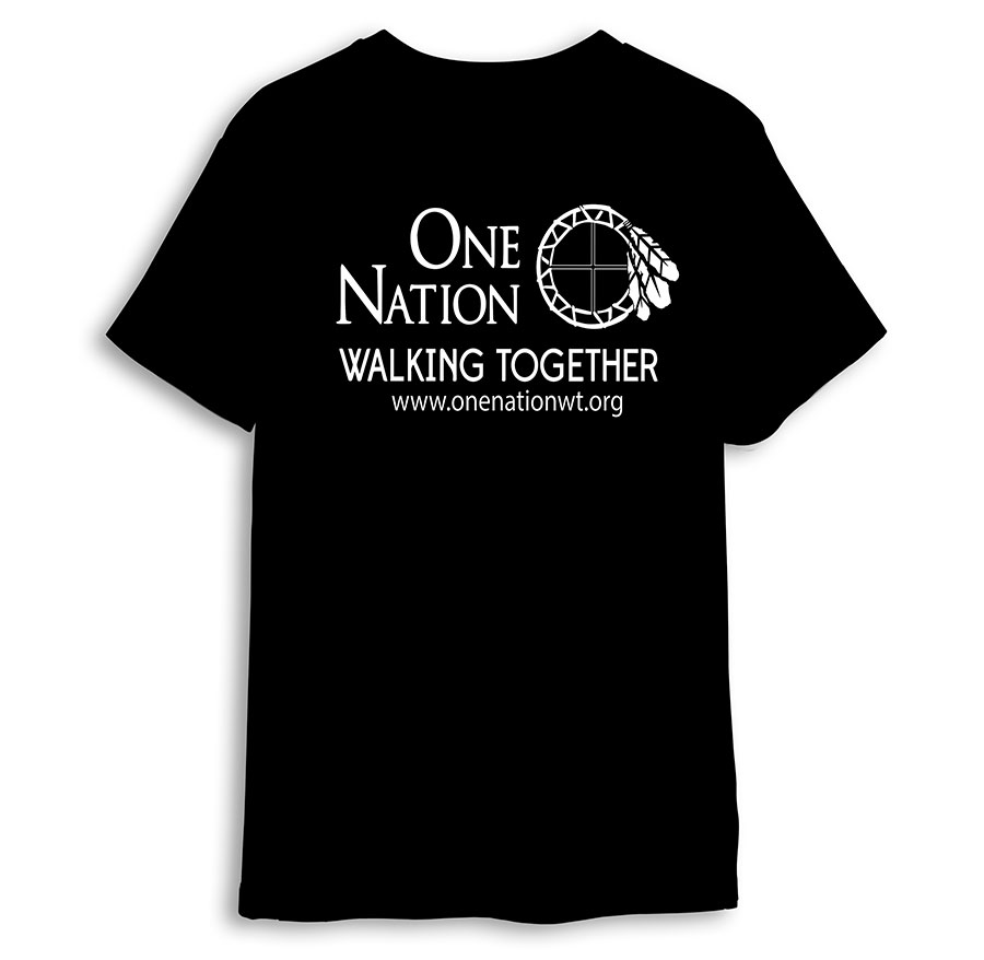 One Nation Walking Together Black Short Sleeve T Shirt Back