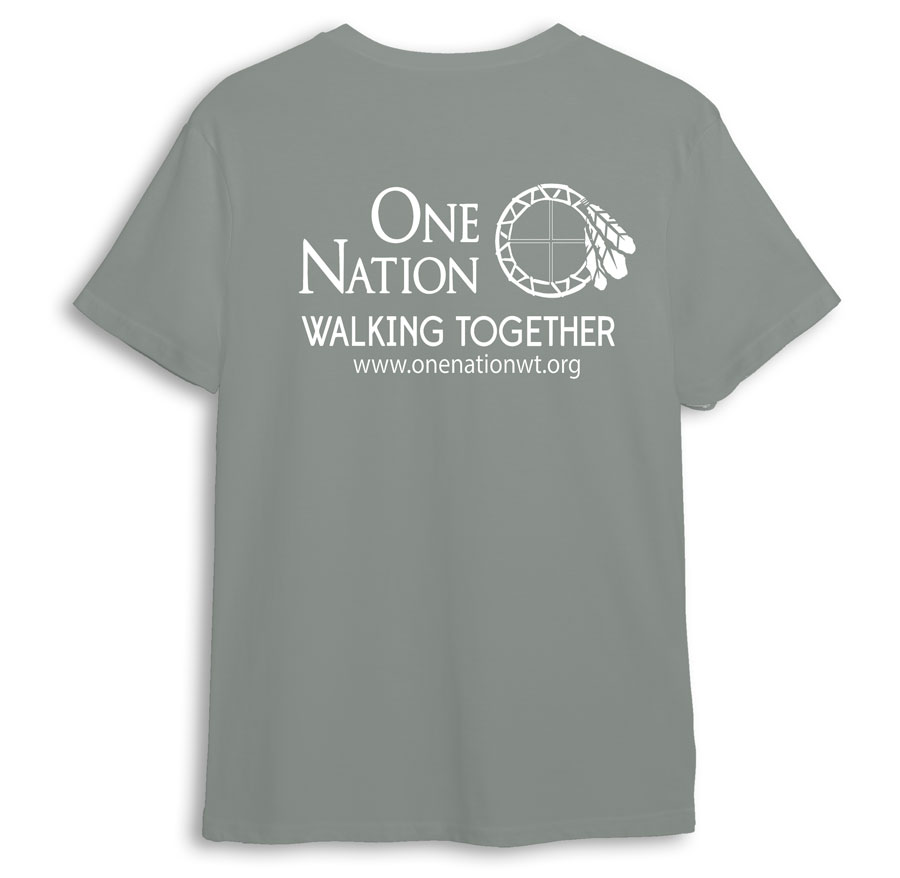 One Nation Walking Together Heather Gray Short Sleeve T Shirt Back