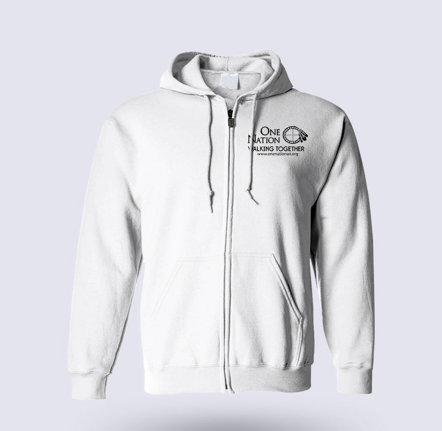 White Zipper Hoodie